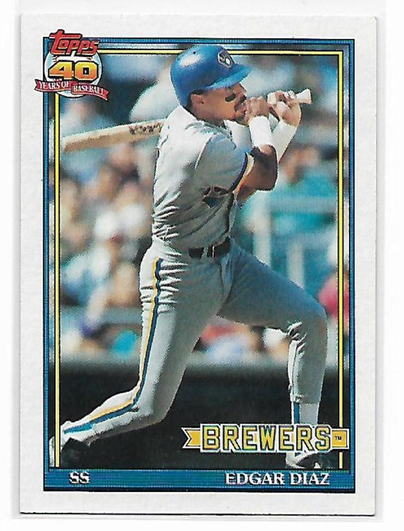 1991 Topps #164 Edgar Diaz VG Milwaukee Brewers 