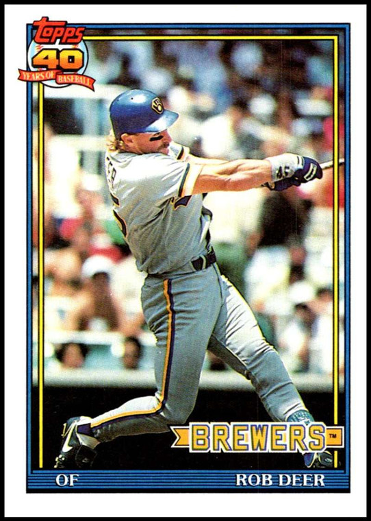 1991 Topps #192 Rob Deer VG Milwaukee Brewers 