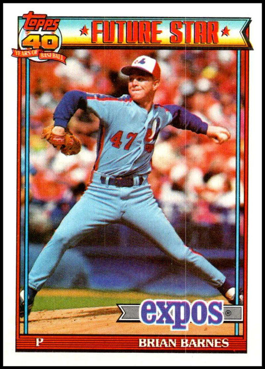 1991 Topps #211 Brian Barnes VG RC Rookie Montreal Expos 