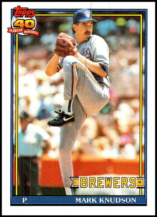 1991 Topps #267 Mark Knudson VG Milwaukee Brewers 