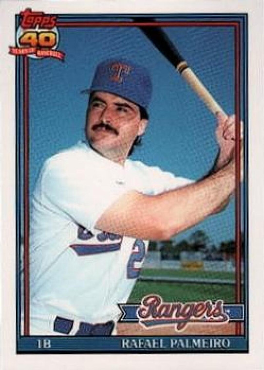 1991 Topps #295 Rafael Palmeiro VG Texas Rangers 