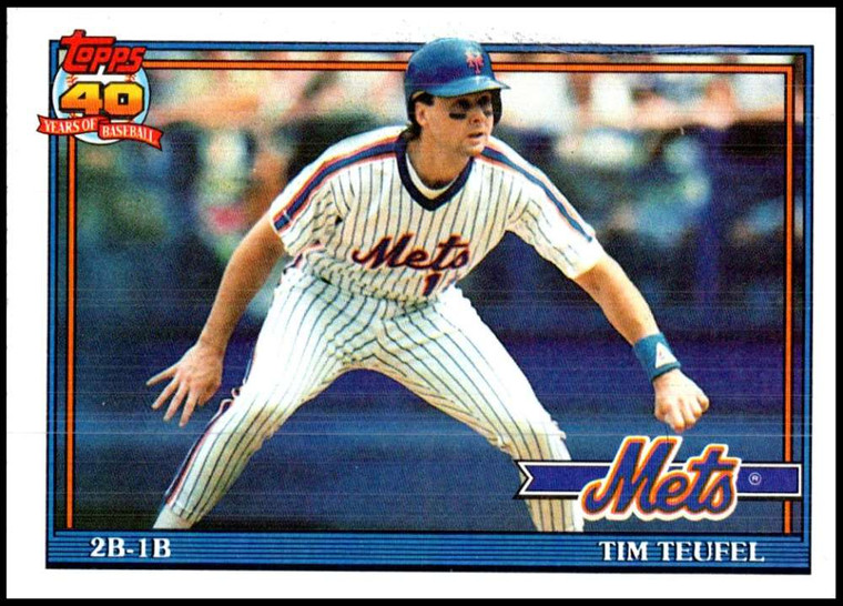 1991 Topps #302 Tim Teufel VG New York Mets 