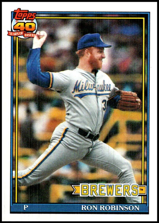 1991 Topps #313 Ron Robinson VG Milwaukee Brewers 