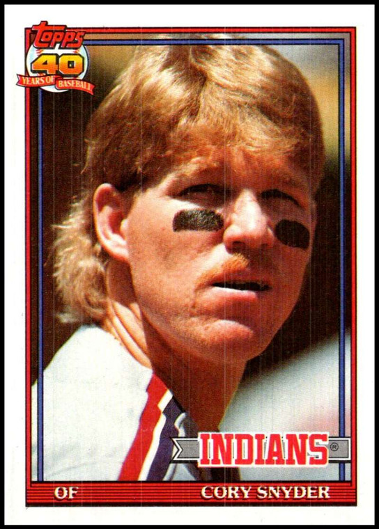 1991 Topps #323 Cory Snyder VG Cleveland Indians 