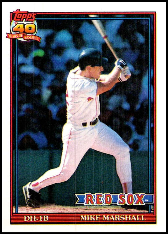 1991 Topps #356 Mike Marshall VG Boston Red Sox 