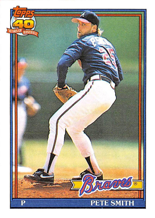 1991 Topps #383 Pete Smith VG Atlanta Braves 