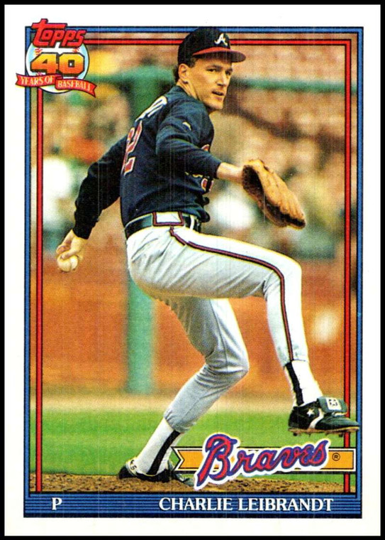 1991 Topps #456 Charlie Leibrandt VG Atlanta Braves 