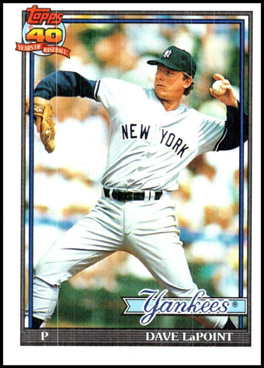 1991 Topps #484 Dave LaPoint VG New York Yankees 