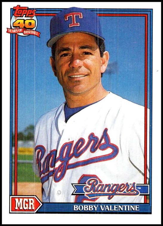 1991 Topps #489 Bobby Valentine MG VG Texas Rangers 