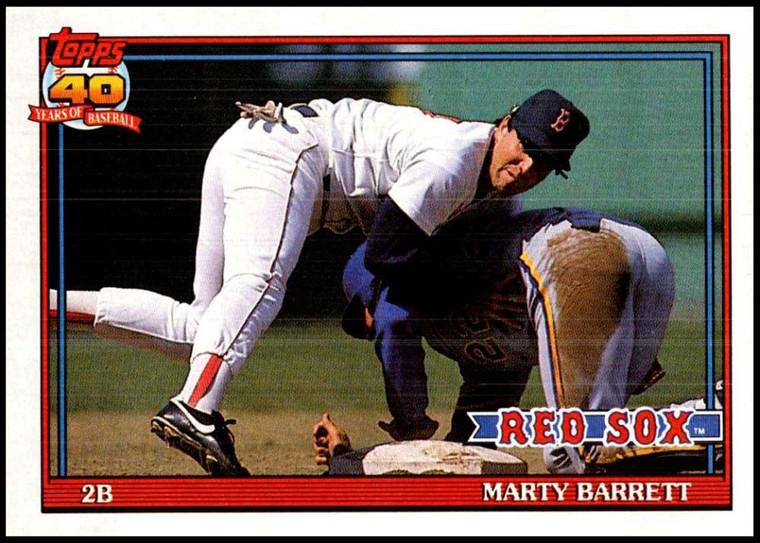 1991 Topps #496 Marty Barrett VG Boston Red Sox 
