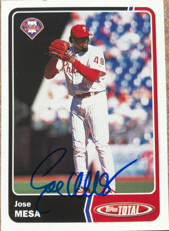 Jose Mesa Autographed 2003 Topps Total #555