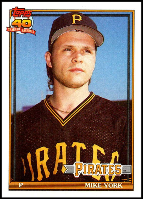 1991 Topps #508 Mike York VG RC Rookie Pittsburgh Pirates 