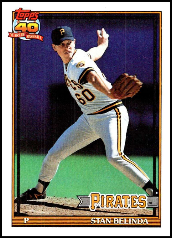 1991 Topps #522 Stan Belinda VG Pittsburgh Pirates 