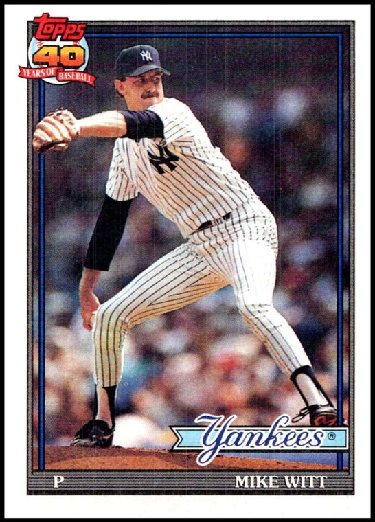 1991 Topps #536 Mike Witt VG New York Yankees 