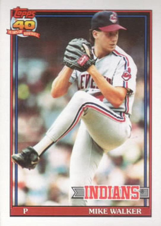 1991 Topps #593a Mike Walker ERR VG Cleveland Indians 