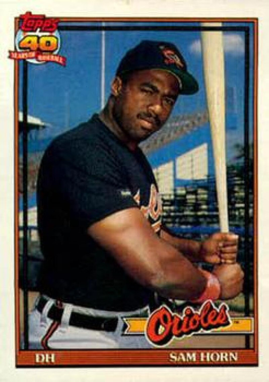 1991 Topps #598 Sam Horn VG Baltimore Orioles 