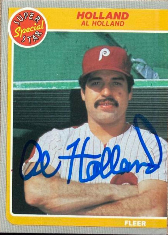 Al Holland Autographed 1985 Fleer #637 Philadelphia Phillies Card