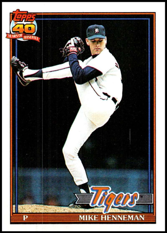 1991 Topps #641 Mike Henneman VG Detroit Tigers 