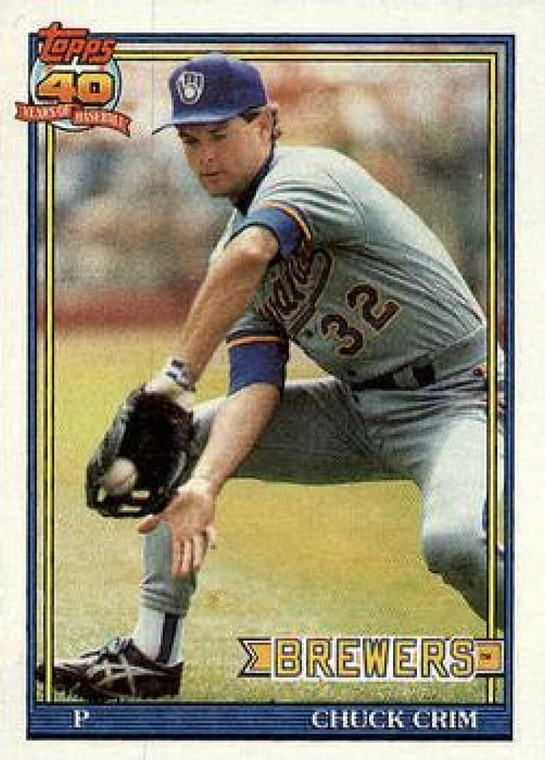 1991 Topps #644 Chuck Crim VG Milwaukee Brewers 