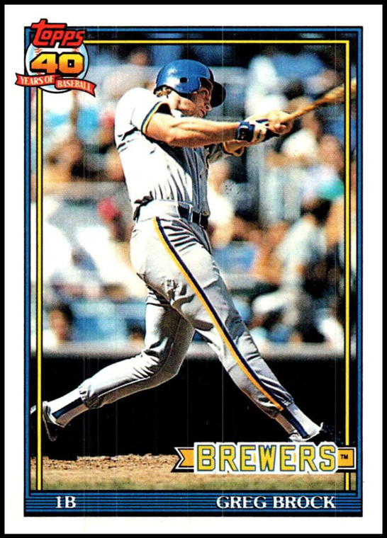 1991 Topps #663 Greg Brock VG Milwaukee Brewers 