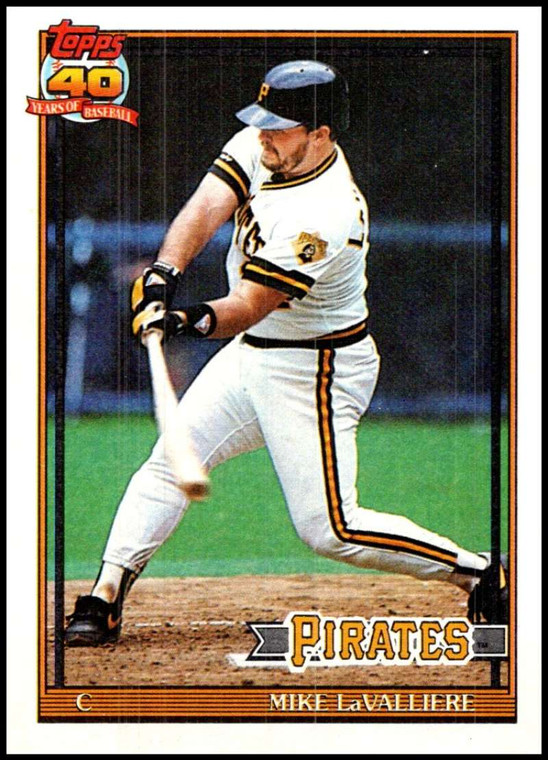 1991 Topps #665 Mike LaValliere VG Pittsburgh Pirates 