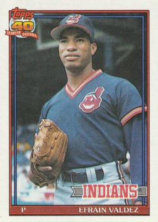 1991 Topps #692a Efrain Valdez ERR VG Cleveland Indians 