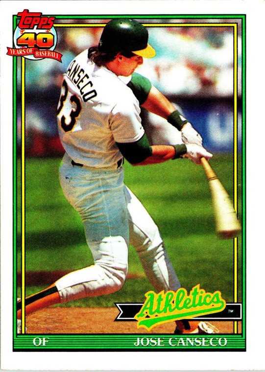 1991 Topps #700 Jose Canseco VG Oakland Athletics 
