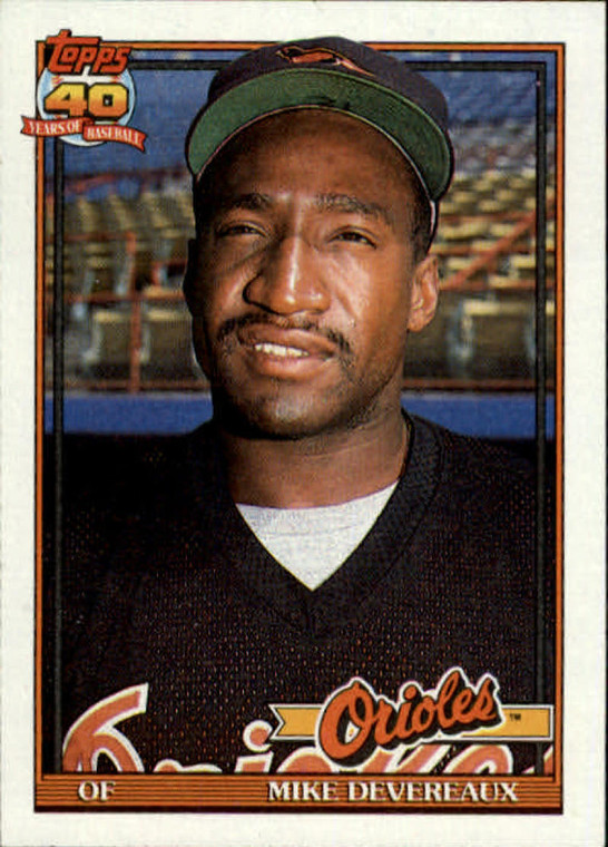 1991 Topps #758 Mike Devereaux VG Baltimore Orioles 