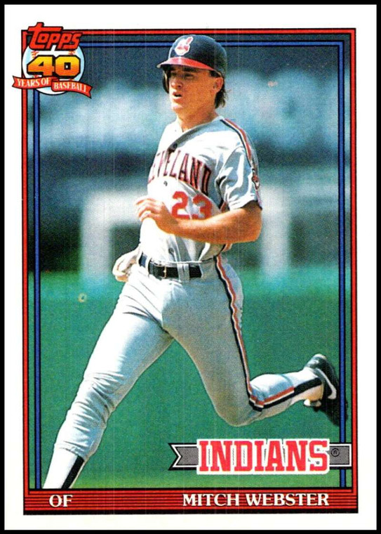 1991 Topps #762 Mitch Webster VG Cleveland Indians 