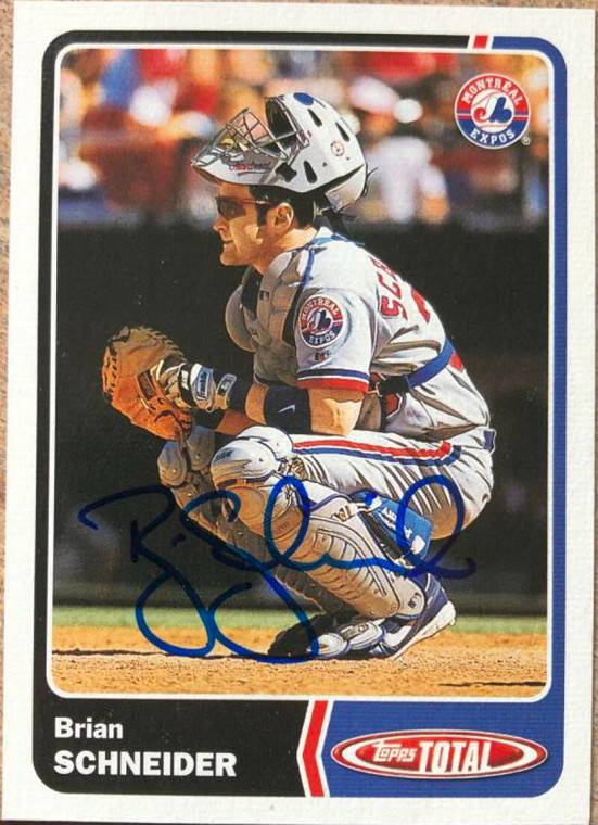 Brian Schneider Autographed 2003 Topps Total #521