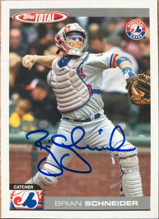 Brian Schneider Autographed 2004 Topps Total #371