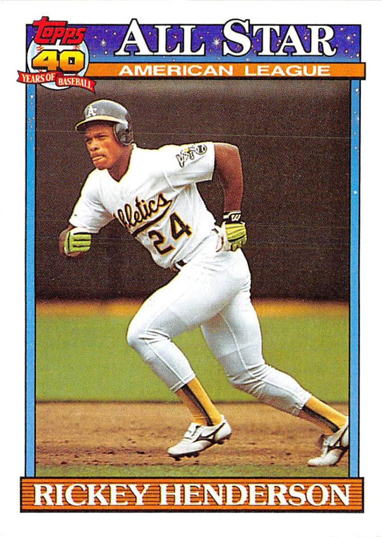 1991 Topps #391 Rickey Henderson AS VG Oakland Athletics 