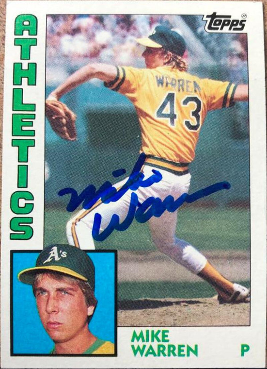 Mike Warren Autographed 1984 Topps #338 Oakland Athletics RC