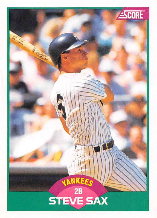 1989 Score Rookie/Traded #20T Steve Sax VG New York Yankees 