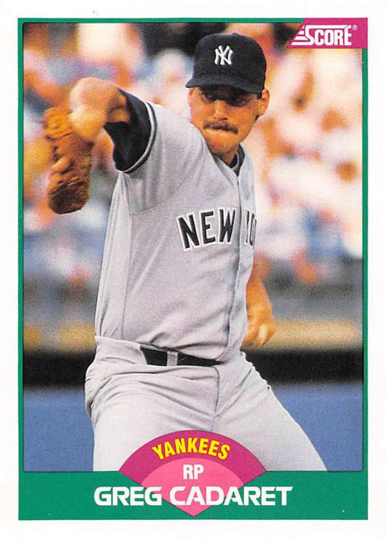 1989 Score Rookie/Traded #69T Greg Cadaret VG New York Yankees 