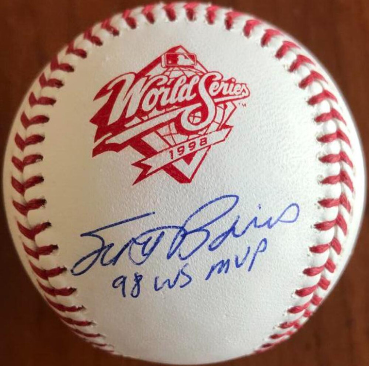 Scott Brosius 98 W.S. MVP Autographed 1998 World Series Baseball TOUGH SIGNATURE