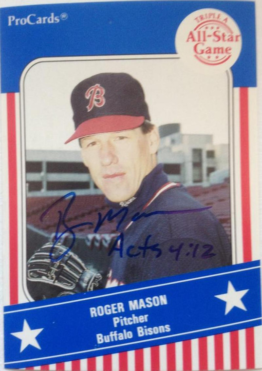 Roger Mason Autographed 1991 Pro Cards Triple A All-Stars #536