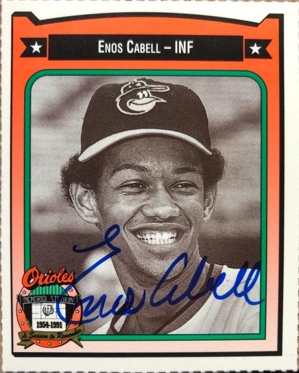 Enos Cabell Autographed 1991 Baltimore Orioles Crown #68