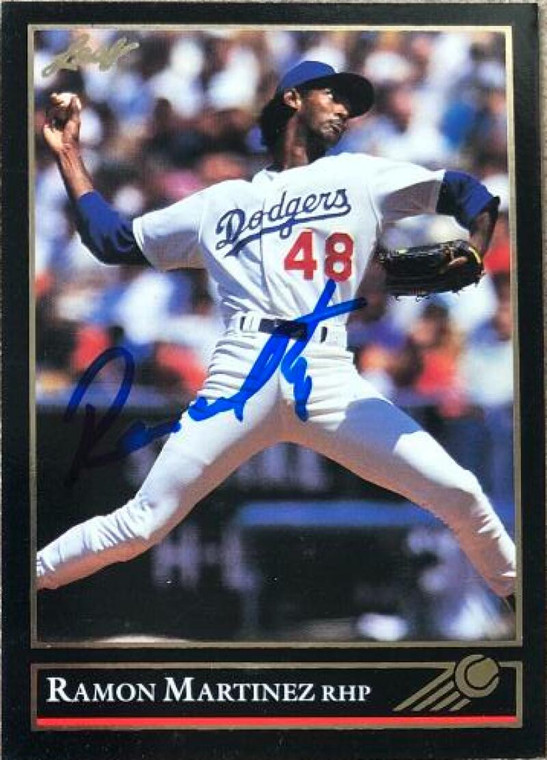 Ramon Martinez Autographed 1992 Leaf Black Gold #297