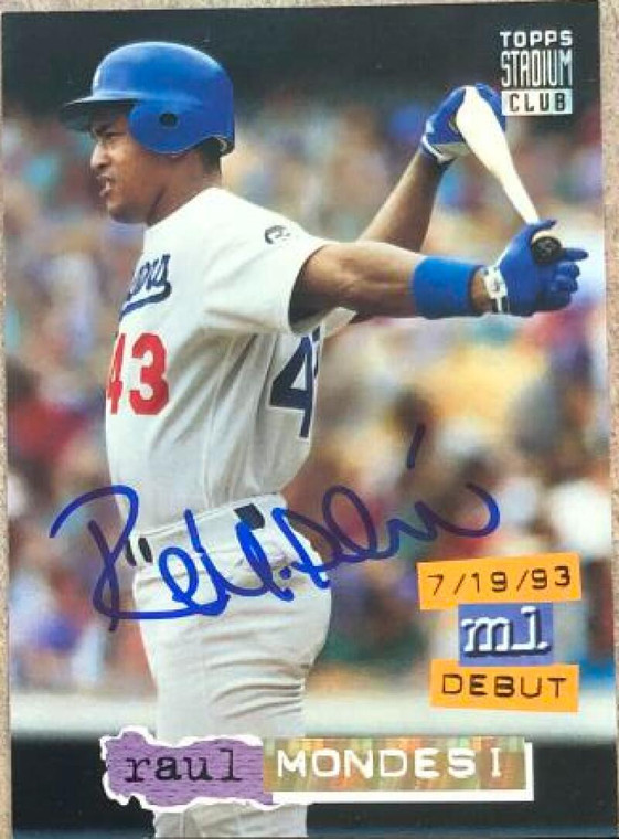 Raul Mondesi Autographed 1994 Stadium Club Golden Rainbow #390