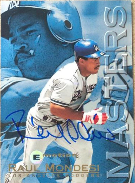 Raul Mondesi Autographed 1995 Skybox E-Motion Masters #7