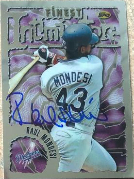 Raul Mondesi Autographed 1996 Topps Finest #130