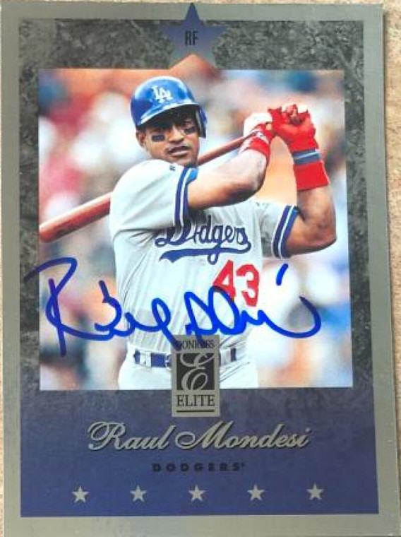 Raul Mondesi Autographed 1997 Donruss Elite #71