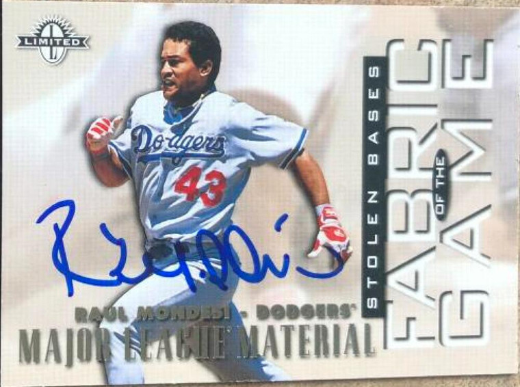 Raul Mondesi Autographed 1997 Donruss Limited Fabric of the Game #33 LE/1000