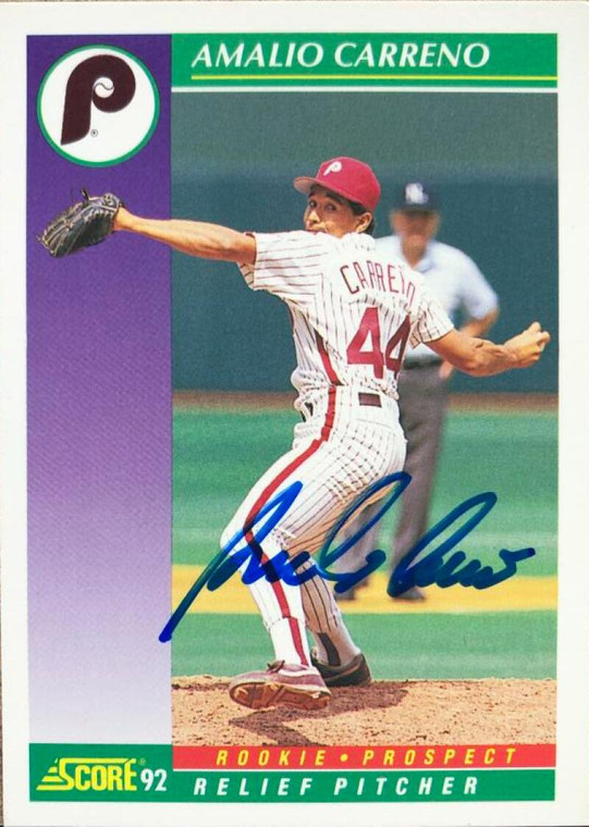 Amalio Carreno Autographed 1992 Score #867