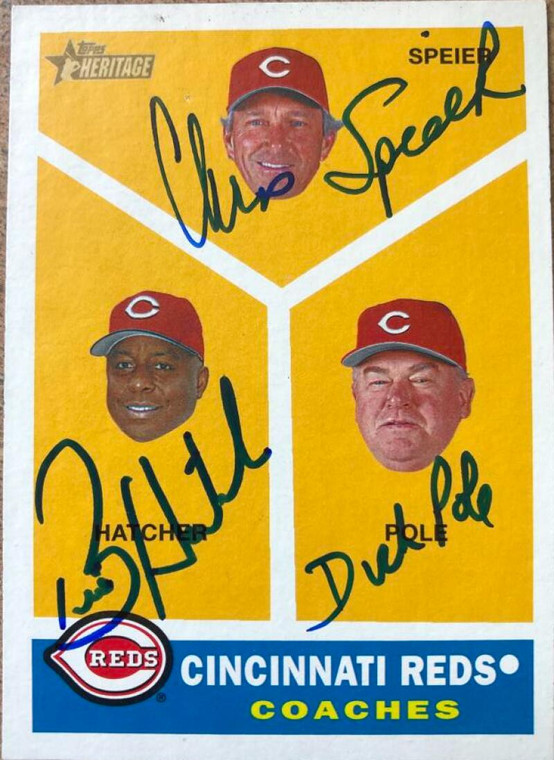 Chris Speier, Billy Hatcher & Dick Pole Autographed 2009 Topps Heritage #459