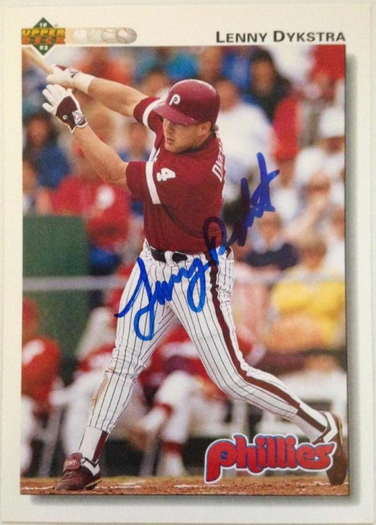 Lenny Dykstra Autographed 1992 Upper Deck #246