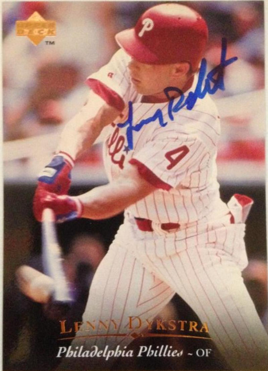 Lenny Dykstra Autographed 1995 Upper Deck #140