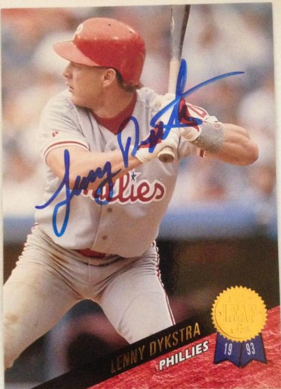 Lenny Dykstra Autographed 1993 Leaf #504