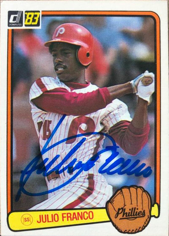 Julio Franco Autographed 1983 Donruss #525 Rookie Card 